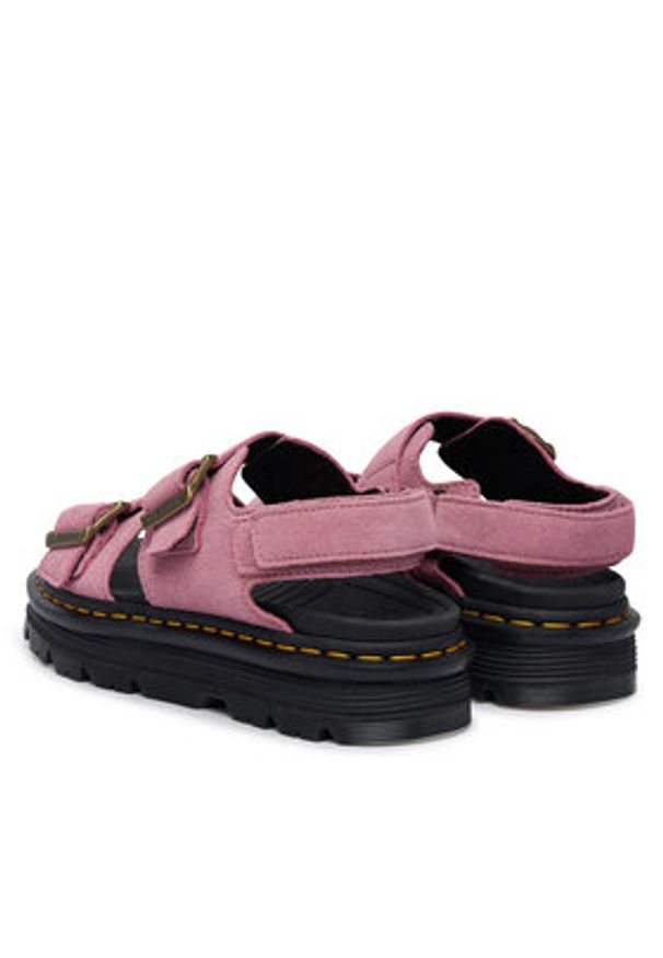 Dr. Martens Sandały Zebzag DM42689650 Różowy. Kolor: różowy. Materiał: zamsz, skóra