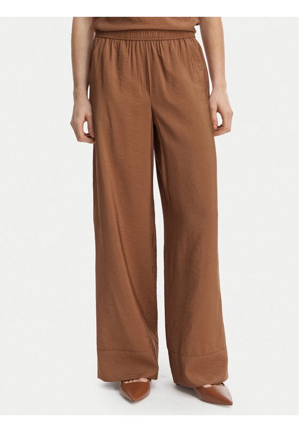 Marella Spodnie materiałowe Eremi 2613131154 Brązowy Regular Fit. Kolor: brązowy. Materiał: wiskoza