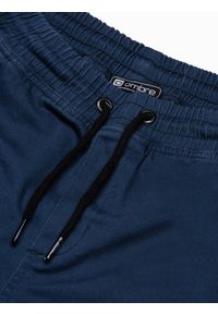 Ombre Clothing - Spodnie męskie joggery P885 - granatowe - XXL. Kolor: niebieski. Materiał: bawełna, elastan. Styl: klasyczny #4