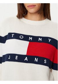 Tommy Jeans Sweter Center Flag DW0DW19335 Écru Regular Fit. Materiał: bawełna #5