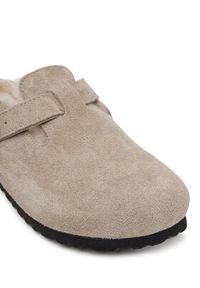 Birkenstock Klapki Boston Shearling 1028299 Beżowy. Kolor: beżowy. Materiał: skóra, zamsz