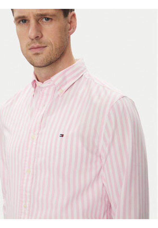 TOMMY HILFIGER - Tommy Hilfiger Koszula MW0MW39159 Różowy Regular Fit. Kolor: różowy. Materiał: bawełna