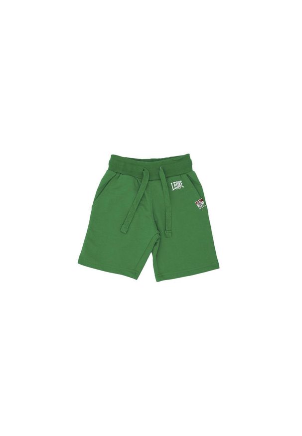 LEONE 1947 APPAREL - Podstawowe dziecięce bermudy polarowe z małym logo. Okazja: na uczelnię. Kolor: zielony. Materiał: polar. Styl: sportowy. Sport: joga i pilates