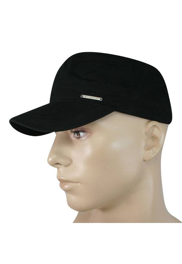 Jarek - Czapka Wiosenno-Letnia, Patrolówka, Czarna, 100% Bawełna, z Regulacją, Przewiewna. Kolor: czarny. Materiał: bawełna. Sezon: lato, wiosna