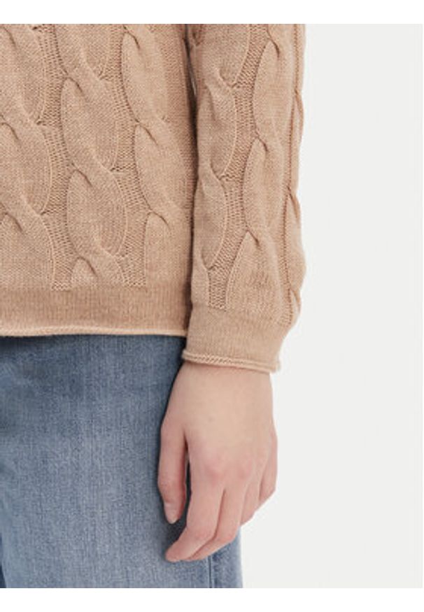 United Colors of Benetton - United Colors Of Benetton Sweter 1335D2467 Brązowy Regular Fit. Kolor: brązowy. Materiał: wiskoza, syntetyk