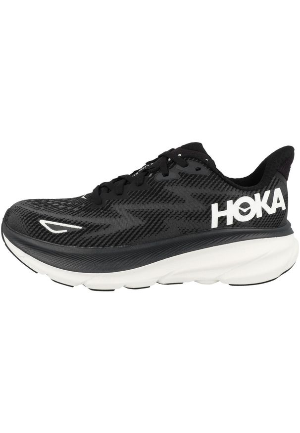HOKA - Buty do biegania damskie Hoka One One Bwht Clifton 9. Zapięcie: sznurówki. Kolor: czarny. Materiał: guma. Szerokość cholewki: normalna