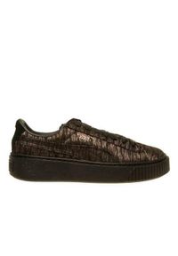 Buty do chodzenia damskie Puma Basket Platform VR Wmns. Zapięcie: sznurówki. Kolor: żółty, wielokolorowy, brązowy. Materiał: materiał, tkanina, skóra. Szerokość cholewki: normalna. Obcas: na platformie. Sport: turystyka piesza #1