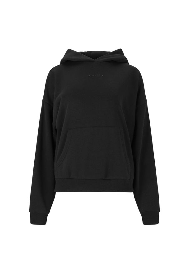 Bluza damska z kapturem Athlecia Ruthie. Typ kołnierza: kaptur. Kolor: czarny. Materiał: bawełna, poliester. Sport: fitness