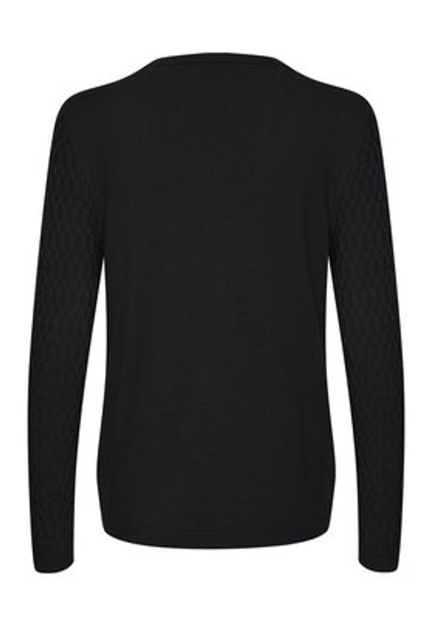 Cream Kardigan Crdela Cable Knit 10611771 Czarny Straight Fit. Kolor: czarny. Materiał: wiskoza