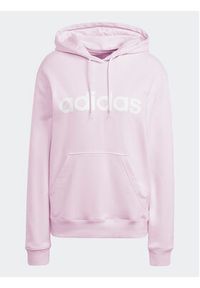 Adidas - adidas Bluza Essentials Linear Hoodie IL3343 Różowy Regular Fit. Kolor: różowy. Materiał: bawełna #5