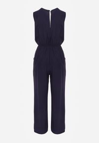 Born2be - Granatowy Kombinezon Hame. Kolor: niebieski. Materiał: wiskoza. Długość rękawa: na ramiączkach. Długość: długie. Styl: elegancki #2