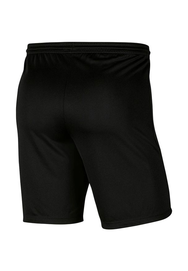 Spodenki piłkarskie chłopięce Nike Dry Park III Dri-Fit szybkoschnące na gumce. Kolor: czarny. Technologia: Dri-Fit (Nike). Sport: piłka nożna