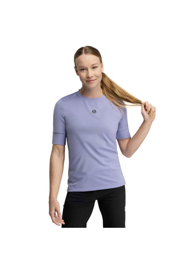 SIROKO - Damska luźna koszulka rowerowa gravel Kolarstwo Siroko Aria. Kolor: fioletowy. Materiał: tkanina. Sport: kolarstwo