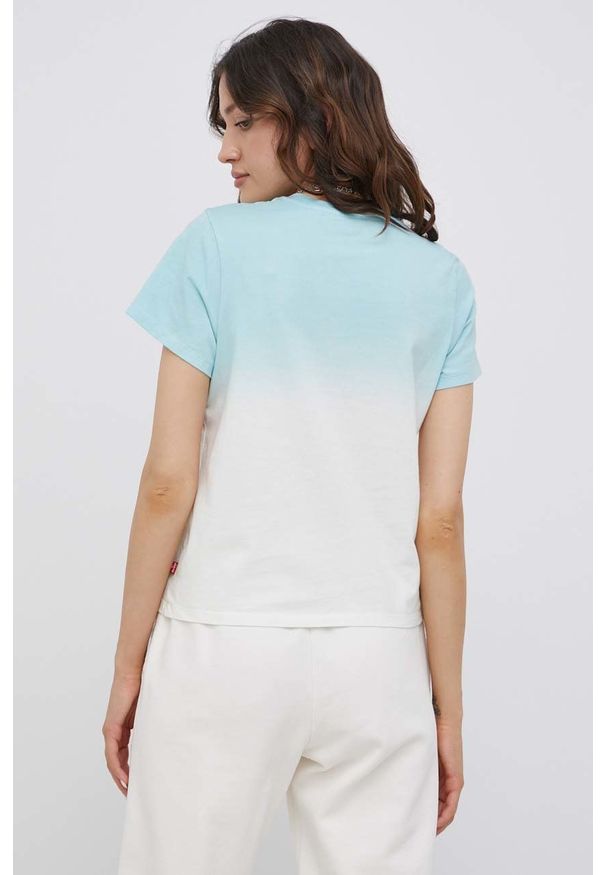 Levi's® - Levi's T-shirt bawełniany. Okazja: na co dzień, na spotkanie biznesowe. Kolor: niebieski. Materiał: bawełna. Styl: biznesowy, casual