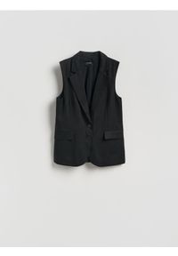 Reserved - Kamizelka z lyocellu - czarny. Kolor: czarny