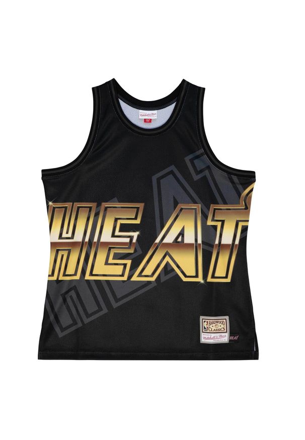 Mitchell & Ness - Tank top Miami Heat NBA Big Face 4.0 Fashion. Kolor: czarny. Długość rękawa: bez rękawów. Sport: koszykówka
