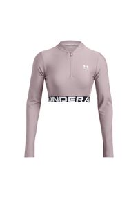 Top treningowy damski Under Armour Heat Gear Rib 1/4 Zip. Kolor: różowy