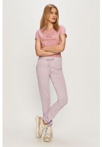 Haily's - Spodnie. Kolor: fioletowy. Materiał: bawełna, poliester, dzianina, elastan. Wzór: melanż #3