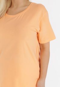 Born2be - Pomarańczowy T-shirt Paselis. Kolor: pomarańczowy. Materiał: dzianina, bawełna, elastan. Długość rękawa: krótki rękaw. Długość: krótkie