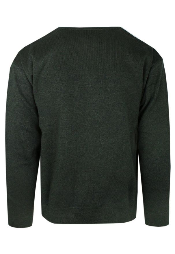 Zielony Sweter Męski - V-neck (Serek) - Kings - Zielony. Kolor: zielony. Materiał: bawełna, akryl. Wzór: geometria