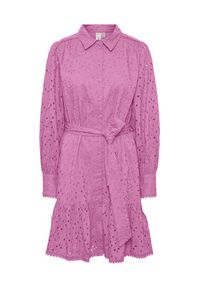 YAS Sukienka codzienna 26029394 Fioletowy Regular Fit. Okazja: na co dzień. Kolor: fioletowy. Materiał: bawełna. Typ sukienki: proste. Styl: casual #5