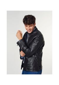 Ochnik - Krótka kurtka męska z wysokogatunkowej skóry. Kolor: czarny. Materiał: skóra. Długość: krótkie. Styl: klasyczny #5