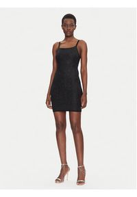 Guess Sukienka dzianinowa W5GK45 Z3MN2 Czarny Regular Fit. Kolor: czarny. Materiał: syntetyk