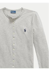 Polo Ralph Lauren Kardigan 211941175001 Szary Slim Fit. Typ kołnierza: polo. Kolor: szary. Materiał: bawełna #8