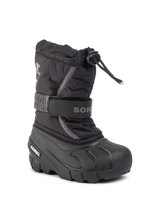 sorel - Sorel Śniegowce Childrens Flurry NC1695 Czarny. Kolor: czarny. Materiał: materiał