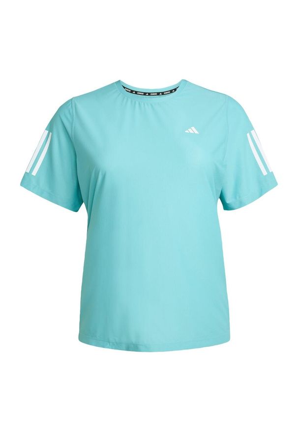 Adidas - Koszulka Own The Run (Plus Size). Kolekcja: plus size. Kolor: zielony. Materiał: materiał. Sport: bieganie