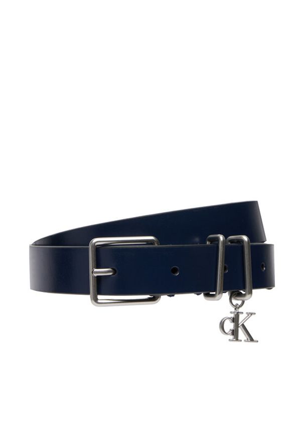 Calvin Klein Pasek Damski LV04F7086G Granatowy. Kolor: niebieski. Materiał: skóra