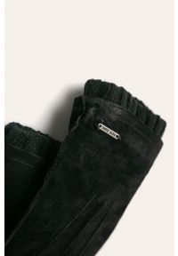 Pepe Jeans - Rękawiczki skórzane Leonardo. Kolor: czarny. Materiał: skóra #2