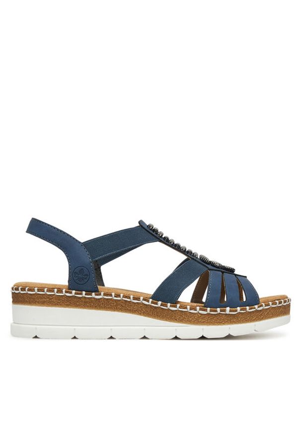 Rieker Sandały CEO-V1206-14 Granatowy. Kolor: niebieski. Materiał: materiał