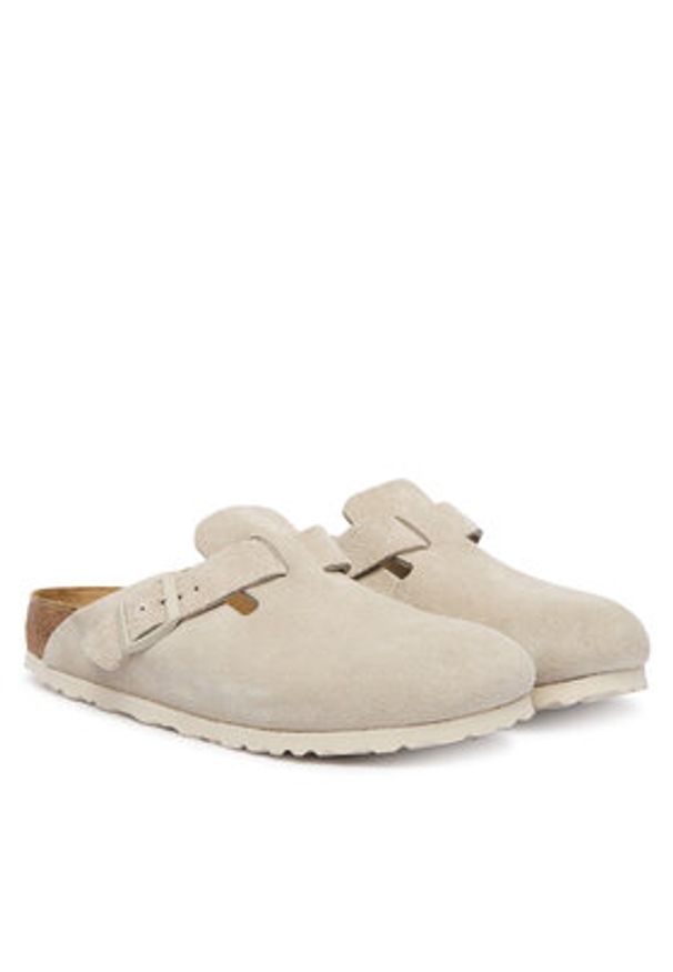 Birkenstock Klapki Boston 1031662 Beżowy. Kolor: beżowy. Materiał: skóra, zamsz
