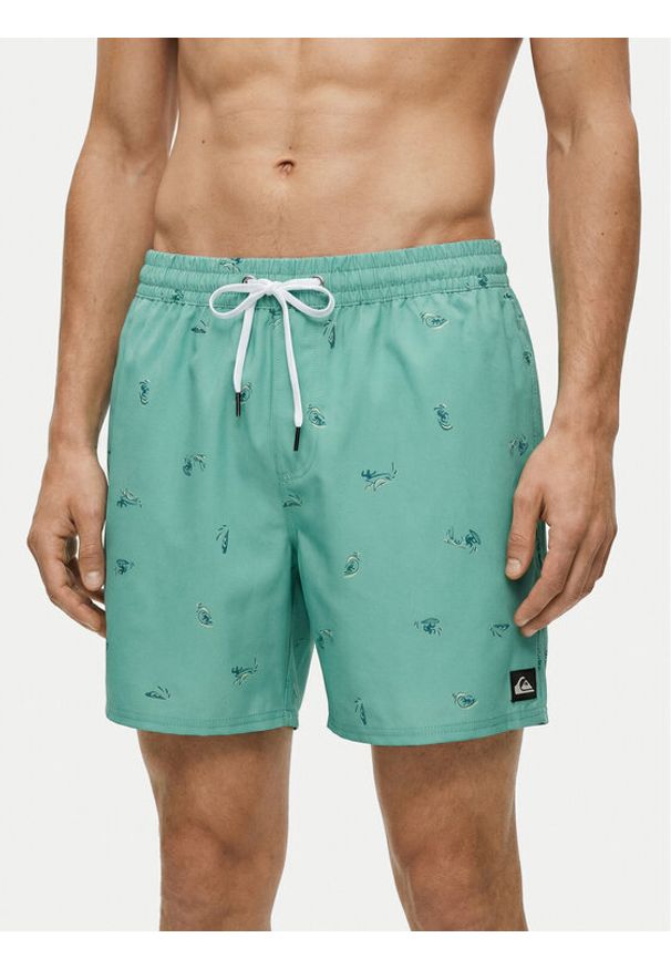 Quiksilver Szorty kąpielowe Stretch Printed Volley 16 EQYJV04217 Błękitny Regular Fit. Kolor: niebieski. Materiał: syntetyk