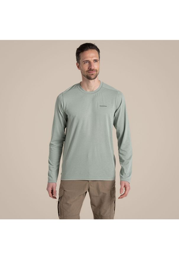 CRAGHOPPERS - Longsleeve męskie Craghoppers NosiLife Abel LS T-Shirt. Kolor: zielony. Długość rękawa: długi rękaw