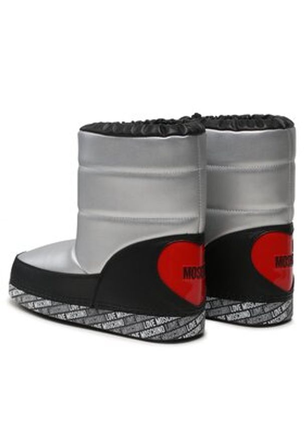 Love Moschino - LOVE MOSCHINO Śniegowce JA24142G1HIT590A Srebrny. Kolor: srebrny. Materiał: skóra