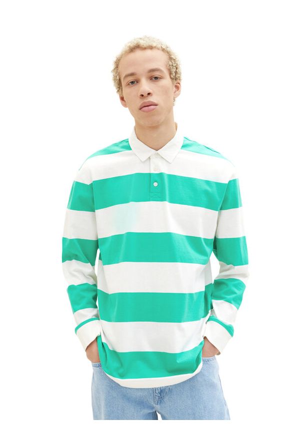 Tom Tailor Denim Polo 1035281 Zielony. Typ kołnierza: polo. Kolor: zielony. Materiał: denim, bawełna