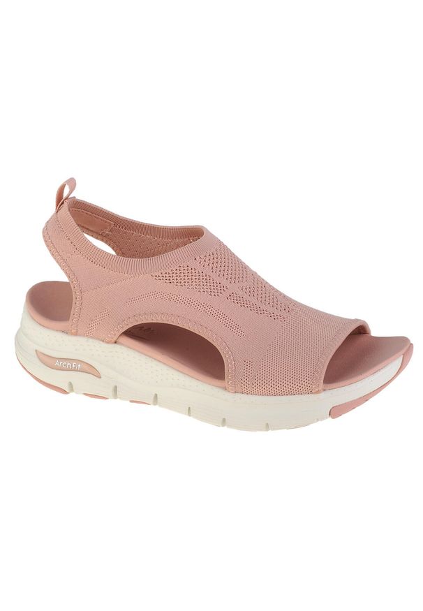 skechers - Sandały damskie, Skechers Arch Fit–City Catch. Kolor: wielokolorowy, różowy, brązowy. Materiał: materiał, syntetyk