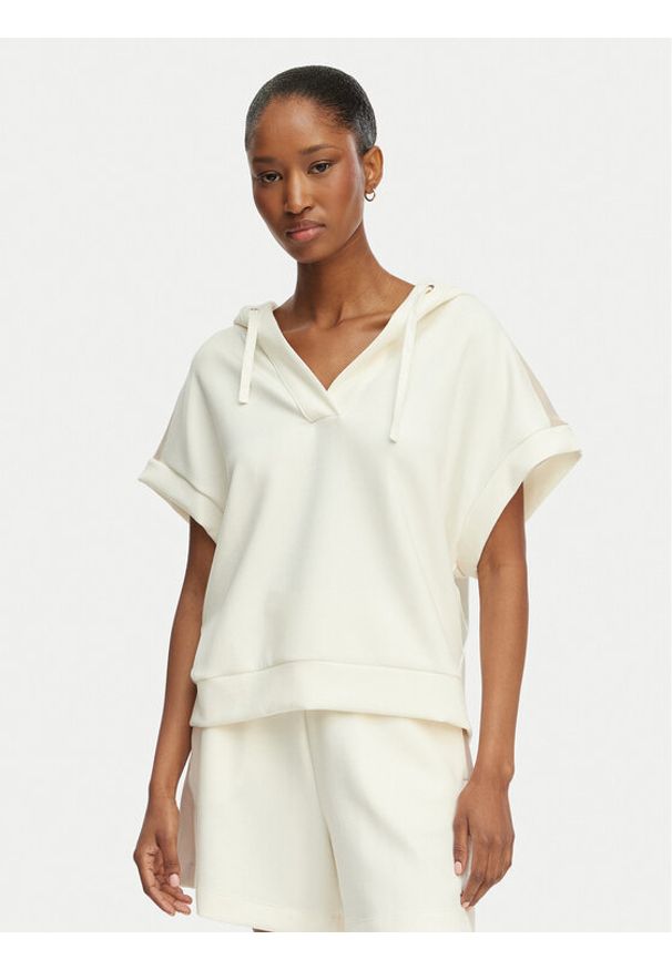 BOSS Bluza Mirage 50561076 Kremowy Relaxed Fit. Kolor: kremowy. Materiał: syntetyk