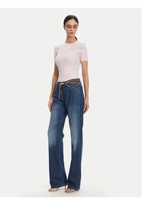 Elisabetta Franchi Sweter MK-55B-51E2 Fioletowy Slim Fit. Kolor: fioletowy. Materiał: syntetyk #3