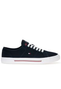 TOMMY HILFIGER - Buty Tommy Hilfiger Core Corporate Vulc Canvas FM0FM04560-DW5 - granatowe. Okazja: na co dzień. Kolor: niebieski. Materiał: guma, bawełna, tkanina, poliester. Szerokość cholewki: normalna #1