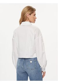 Guess Koszula W4RH59 WE2Q0 Biały Slim Fit. Kolor: biały. Materiał: bawełna