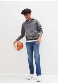 bonprix - Dżinsy ze stretchem loose fit z regulowanym paskiem, prosta nogawka. Kolor: niebieski #3