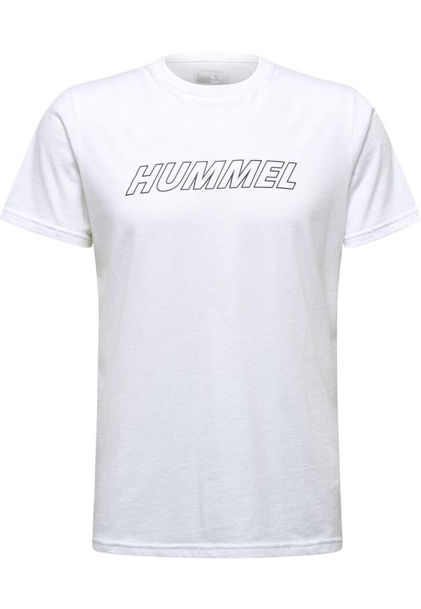 Koszulka Treningowa Męska T-shirt Hummel Callum Cotton. Kolor: biały. Materiał: bawełna, jersey, materiał. Wzór: nadruk