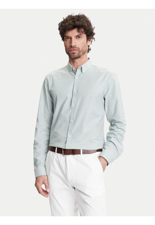 Lindbergh Koszula 30-203174 Zielony Slim Fit. Kolor: zielony. Materiał: bawełna