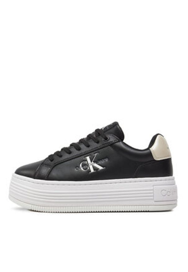 Calvin Klein Jeans Sneakersy Bold Platf Low Lace Lth Ml Mtl YW0YW01516 Czarny. Kolor: czarny. Materiał: skóra