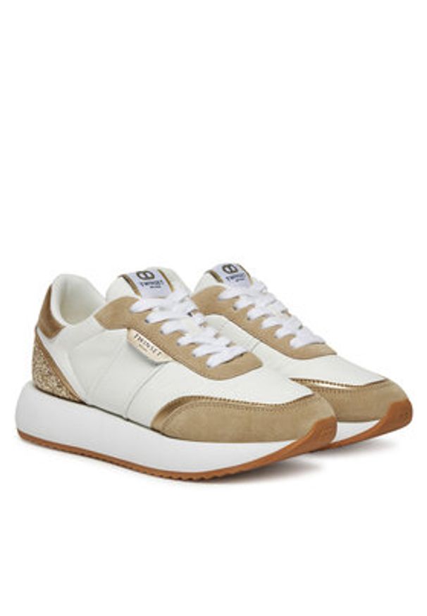 TwinSet - TWINSET Sneakersy 251TCP022 Biały. Kolor: biały. Materiał: materiał