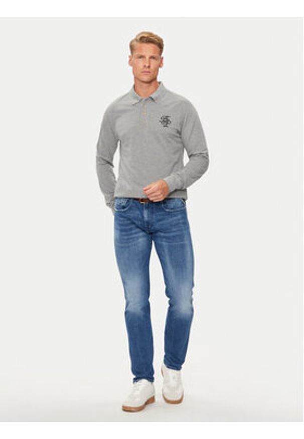 Brave Soul Polo MLT-412KLAY Szary Regular Fit. Typ kołnierza: polo. Kolor: szary. Materiał: bawełna, syntetyk