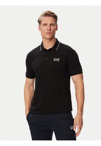 EA7 Emporio Armani Polo 8NPF16 PJVUZ 1200 Czarny Slim Fit. Typ kołnierza: polo. Kolor: czarny. Materiał: bawełna #1